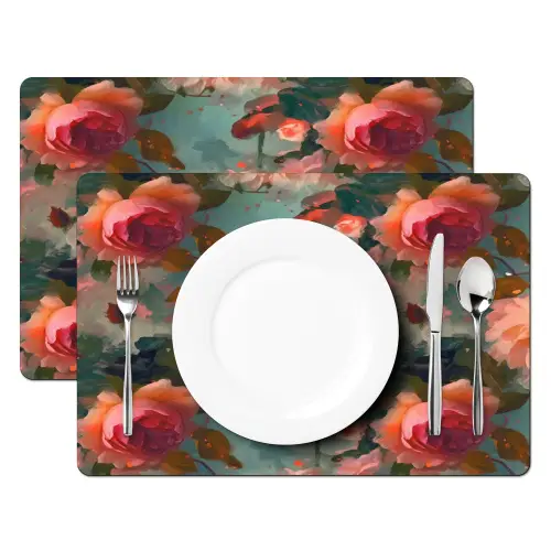 Roze - Patroon - Bloemen Placemat vinyl groot 368 -zzsfeer2_Kitchenyeah-website