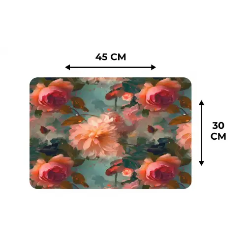 Roze - Patroon - Bloemen Placemat vinyl groot 368 -specs
