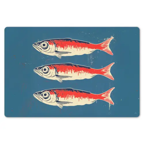 Vissen - Rood - Blauw Placemat vinyl groot -zzsfeer1_Kitchenyeah-website