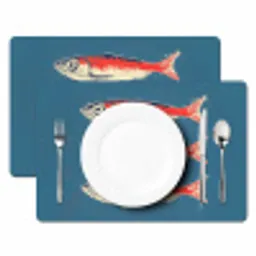 Vissen - Rood - Blauw Placemat vinyl groot -zzsfeer2_Kitchenyeah-website