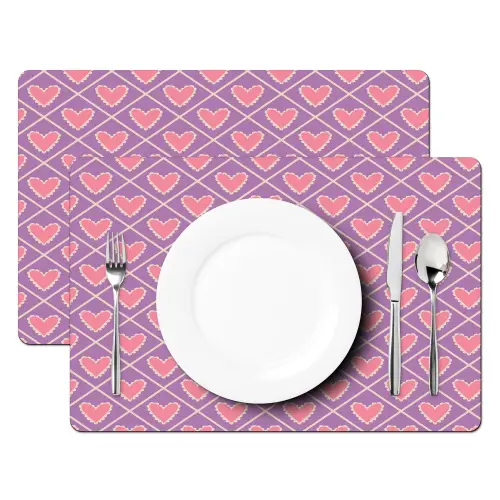 Ruit - Patroon - Paars - Hartjes Placemat vinyl groot 368 -zzsfeer2_Kitchenyeah-website