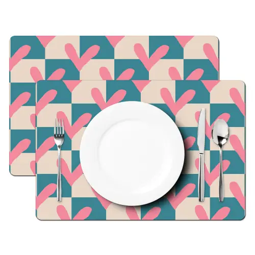 Vlakken - Hartjes - Patroon - Retro Placemat vinyl groot 368 -zzsfeer2_Kitchenyeah-website