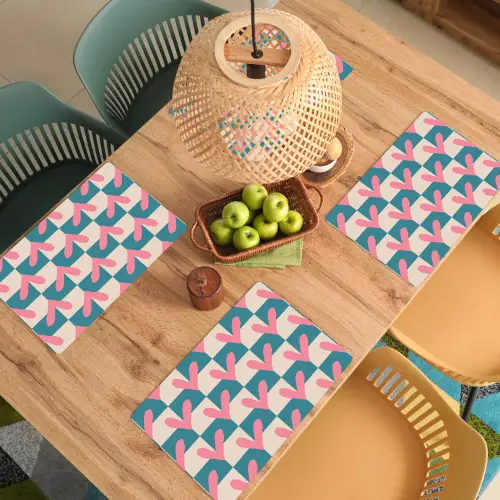 Vlakken - Hartjes - Patroon - Retro Placemat vinyl groot 368 -zzsfeer5_Kitchenyeah-website