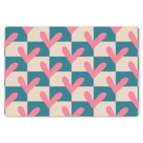 Vlakken - Hartjes - Patroon - Retro Placemat vinyl groot 368 -zzsfeer1_Kitchenyeah-website