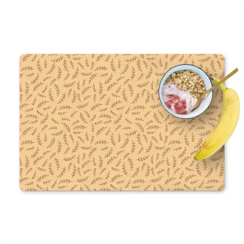 Planten - Geel - Bruin - Kind - Patroon Placemat vinyl groot -zzzproduct_Kitchenyeah-website