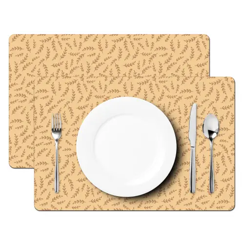 Planten - Geel - Bruin - Kind - Patroon Placemat vinyl groot -zzsfeer2_Kitchenyeah-website