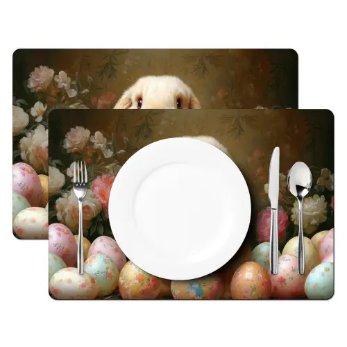 Konijn - Paaseieren - Stilleven Placemat vinyl groot -zzsfeer2_Kitchenyeah-website