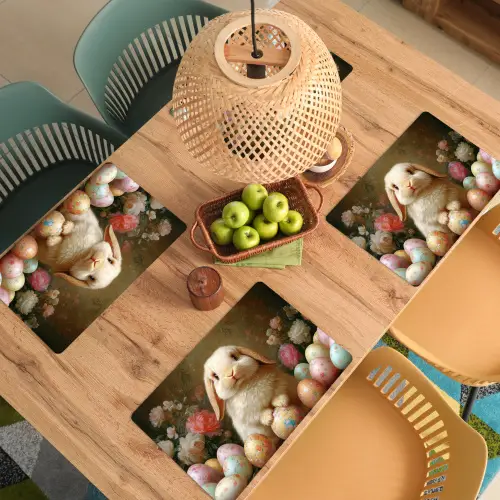 Konijn - Paaseieren - Stilleven Placemat vinyl groot -zzsfeer5_Kitchenyeah-website