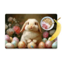 Konijn - Paaseieren - Stilleven Placemat vinyl groot -zzzproduct_Kitchenyeah-website