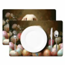 Konijn - Paaseieren - Stilleven Placemat vinyl groot -zzsfeer2_Kitchenyeah-website