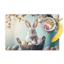 Konijn - Eieren - Mand Placemat vinyl groot -zzzproduct_Kitchenyeah-website
