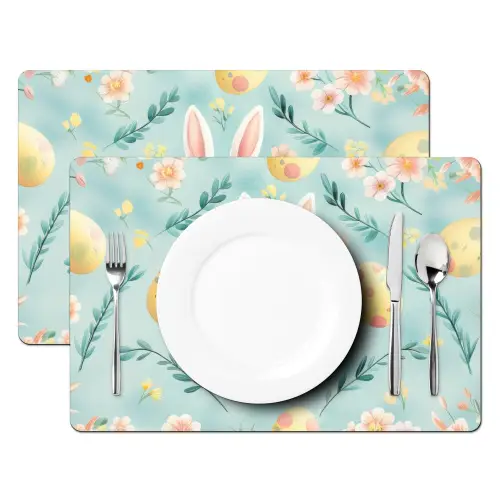 Konijn - Eieren - Takjes Placemat vinyl groot -zzsfeer2_Kitchenyeah-website