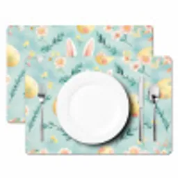 Konijn - Eieren - Takjes Placemat vinyl groot -zzsfeer2_Kitchenyeah-website