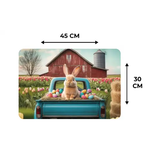 Konijn - Boerderij - Eieren Placemat vinyl groot -specs