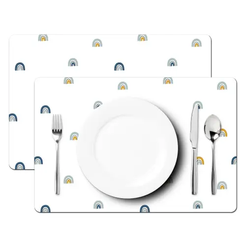 Regenboog - Pastel - Blauw - Patroon Placemat vinyl groot -zzsfeer2_Kitchenyeah-website
