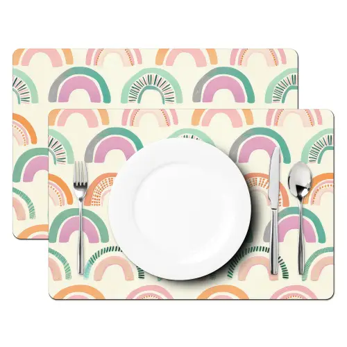 Regenboog - Pastel - Patroon Placemat vinyl groot -zzsfeer2_Kitchenyeah-website