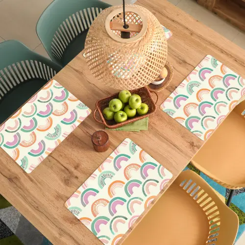 Regenboog - Pastel - Patroon Placemat vinyl groot -zzsfeer5_Kitchenyeah-website