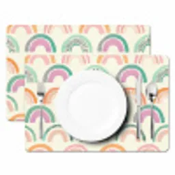 Regenboog - Pastel - Patroon Placemat vinyl groot -zzsfeer2_Kitchenyeah-website