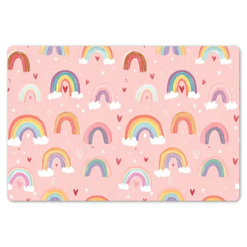 Regenboog - Patroon - Pastel - Handgetekend Placemat vinyl groot -zzsfeer1_Kitchenyeah-website