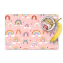 Regenboog - Patroon - Pastel - Handgetekend Placemat vinyl groot -zzzproduct_Kitchenyeah-website