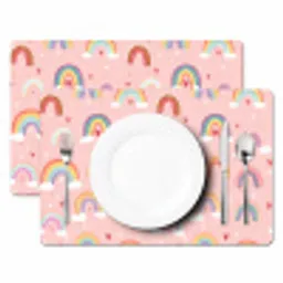 Regenboog - Patroon - Pastel - Handgetekend Placemat vinyl groot -zzsfeer2_Kitchenyeah-website