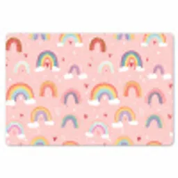 Regenboog - Patroon - Pastel - Handgetekend Placemat vinyl groot -zzsfeer1_Kitchenyeah-website
