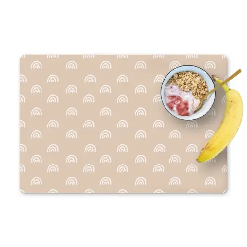 Regenboog - Patronen - Beige - Kinderen Placemat vinyl groot -zzzproduct_Kitchenyeah-website