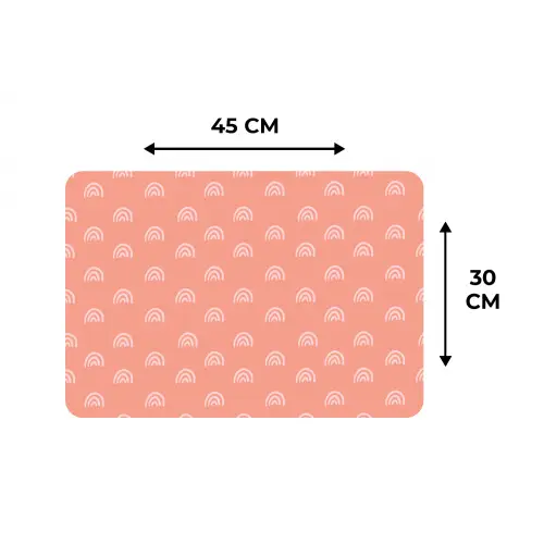 Regenboog - Patronen - Roze - Kinderen Placemat vinyl groot -specs