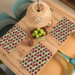 Frambozen - Rood - Roze - Kroonbladeren Placemat vinyl groot 368 -zzsfeer5_Kitchenyeah-website