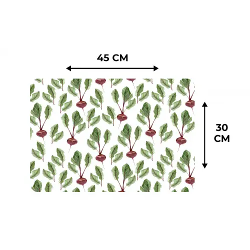 Rood - Bieten - Blad - Patroon Placemat vinyl groot 368 -specs