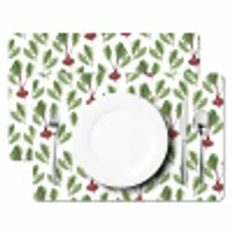 Rood - Bieten - Blad - Patroon Placemat vinyl groot 368 -zzsfeer2_Kitchenyeah-website