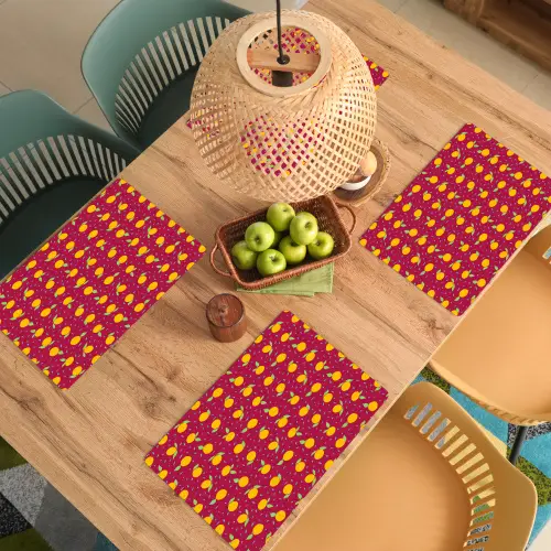 Rood - Donker - Felle - Sinasappels Placemat vinyl groot 368 -zzsfeer5_Kitchenyeah-website