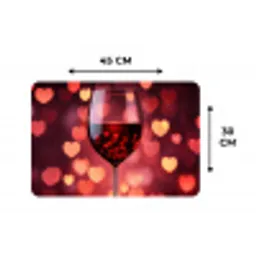 Rood - Wijn - Hartjes Placemat vinyl groot -specs