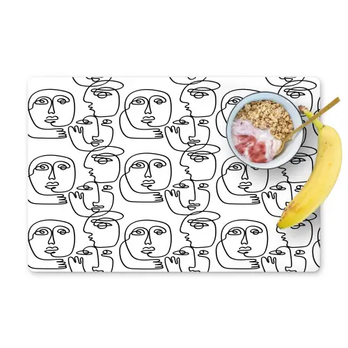 Herhaling - Gezichten - Expressie Placemat vinyl groot 368 -zzzproduct_Kitchenyeah-website