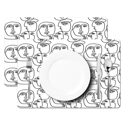 Herhaling - Gezichten - Expressie Placemat vinyl groot 368 -zzsfeer2_Kitchenyeah-website