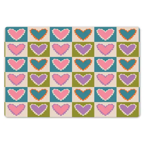 Retro - Kleuren - Patroon - Hartjes Placemat vinyl groot 368 -zzsfeer1_Kitchenyeah-website
