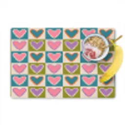 Retro - Kleuren - Patroon - Hartjes Placemat vinyl groot 368 -zzzproduct_Kitchenyeah-website