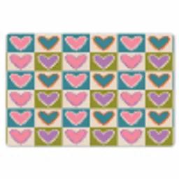 Retro - Kleuren - Patroon - Hartjes Placemat vinyl groot 368 -zzsfeer1_Kitchenyeah-website