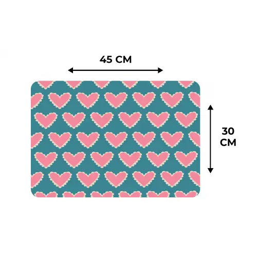 Retro - Hartjes - Patroon Placemat vinyl groot 368 -specs