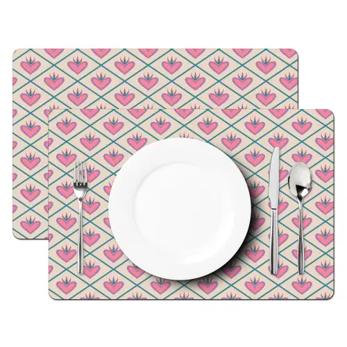 Retro - Ruit - Hartjes - Patroon Placemat vinyl groot 368 -zzsfeer2_Kitchenyeah-website