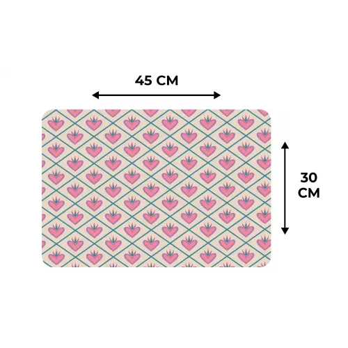 Retro - Ruit - Hartjes - Patroon Placemat vinyl groot 368 -specs