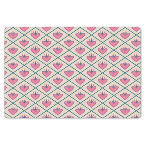 Retro - Ruit - Hartjes - Patroon Placemat vinyl groot 368 -zzsfeer1_Kitchenyeah-website