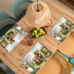 Schotsehooglanders - Paaseieren - Lente Placemat vinyl groot -zzsfeer5_Kitchenyeah-website