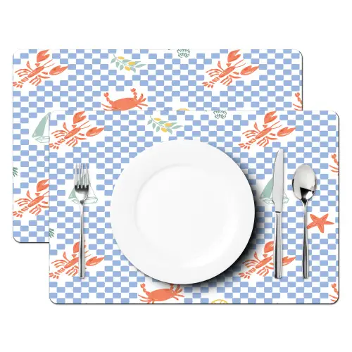 Zee - Sfeer - Zeilboot - Blauw Placemat vinyl groot 368 -zzsfeer2_Kitchenyeah-website