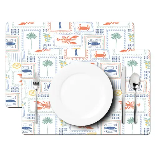Italiaans - Zee - Sfeer - Krab - Multi Placemat vinyl groot 368 -zzsfeer2_Kitchenyeah-website