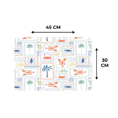 Italiaans - Zee - Sfeer - Krab - Multi Placemat vinyl groot 368 -specs