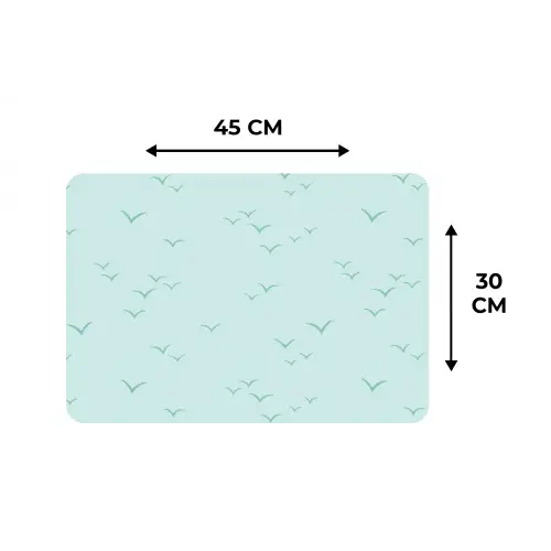 Meeuwen - Mint - Patroon Placemat vinyl groot 368 -specs