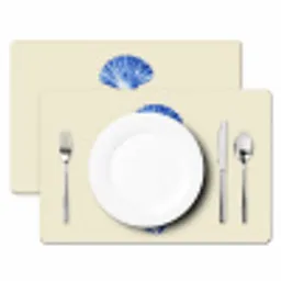 Schelpen - Blauw - Beige Placemat vinyl groot -zzsfeer2_Kitchenyeah-website