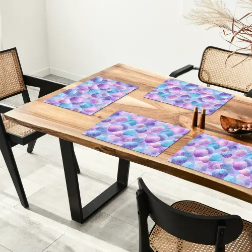 Schelpen - Paars - Blauw - Patroon Placemat vinyl groot -zzsfeer4_Kitchenyeah-website