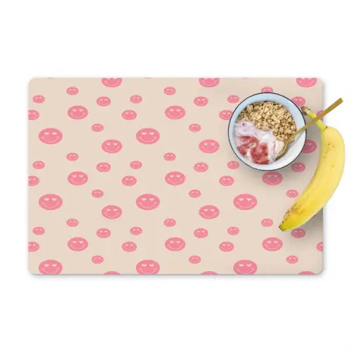 Smiley - Hart - Ogen - Patroon Placemat vinyl groot 368 -zzzproduct_Kitchenyeah-website